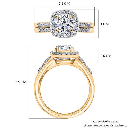 LUXURIANT DIAMOND - Lab Grown Diamant SI Schmuckset 925 Silber 750 Gelbgold Vermeil (Größe 18) ca. 1.50 ct image number 6