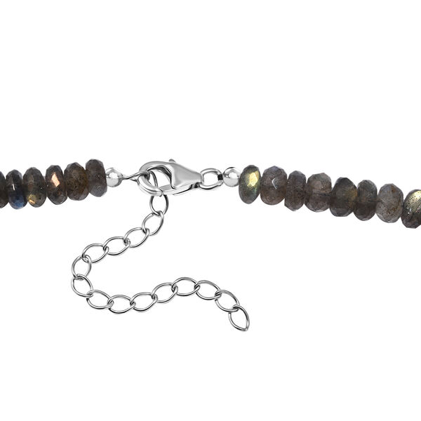 AAA Labradorit Halskette, 45+5 cm - 180 ct. image number 4