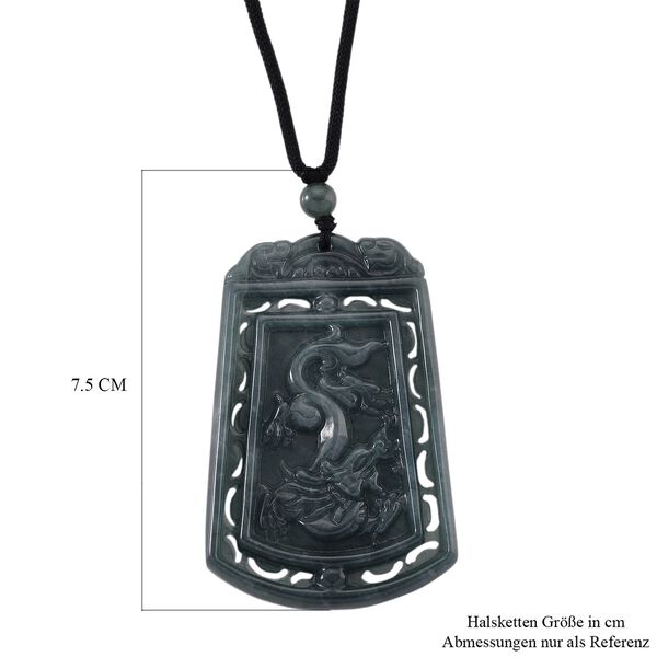 Natürlicher Olmek Jadeit Verlangte Drachen und Phönixe Halskette Flexibles (ca. 71 cm) ca. 125.00 ct image number 6