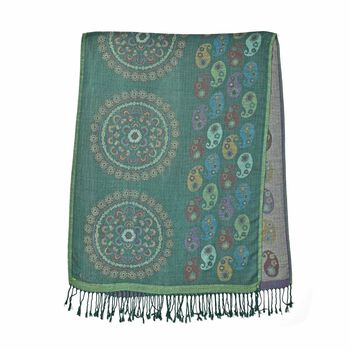 Paisley Schal in gr&uuml;n