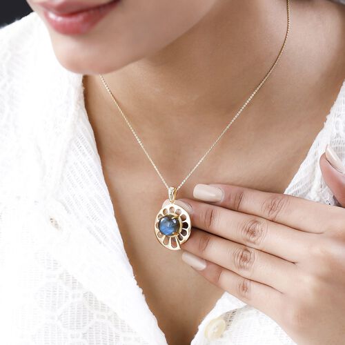 GP Bella Italia Kollektion - Labradorit, Kanchanaburi blauer Saphir und Zirkon-Kette mit Anhänger - 5,59 ct. image number 1