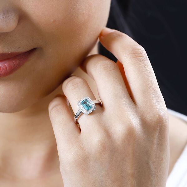 AAA Kagem sambischer Smaragd und Moissanit-Ring - 1,13 ct. image number 2