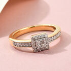Diamant Ring 925 Silber Gelbgold Vermeil image number 1