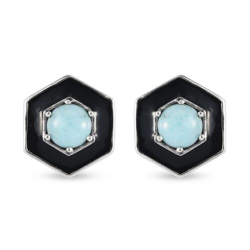 Larimar Ohrstecker 925 Silber platiniert ca. 1,13 ct image number 0
