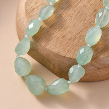 EverTrue gr&uuml;n gef&auml;rbte Chalzedon 45cm Halskette - 485 ct.