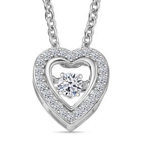 LUXURIANT SI-GH Labor Diamant Anhänger mit 45cm Kette, 925 Silber rhodiniert - 0,25 ct.