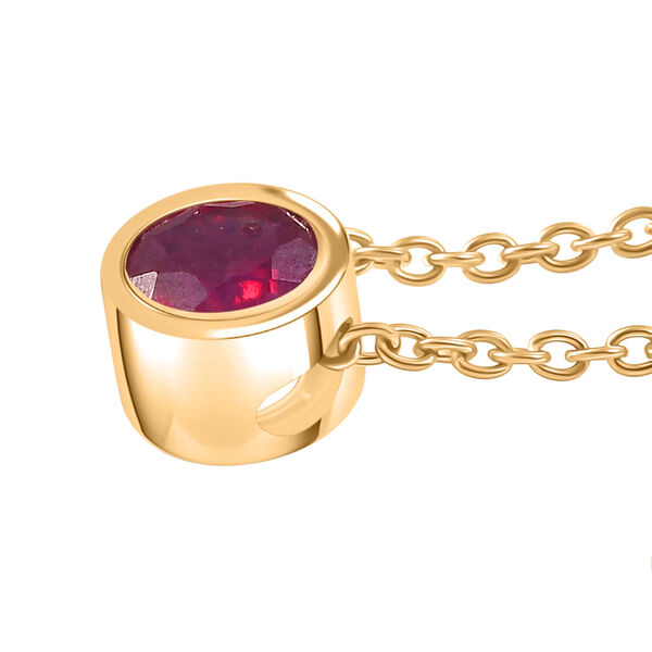 D'Joy afrikanischer Rubin Anh&auml;nger mit 50cm Edelstahl-Kette,  925 Silber in Goldton  - 1,28 ct. image number 4