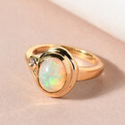 Natürlicher, äthiopischer Opal und Tansanit-Ring, 925 Silber vergoldet  ca. 1,29 ct image number 1