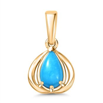 D'Joy AA Sleeping Beauty T&uuml;rkis Anh&auml;nger 925 Silber 750 Gelb Vergoldet ca. 0.83 ct