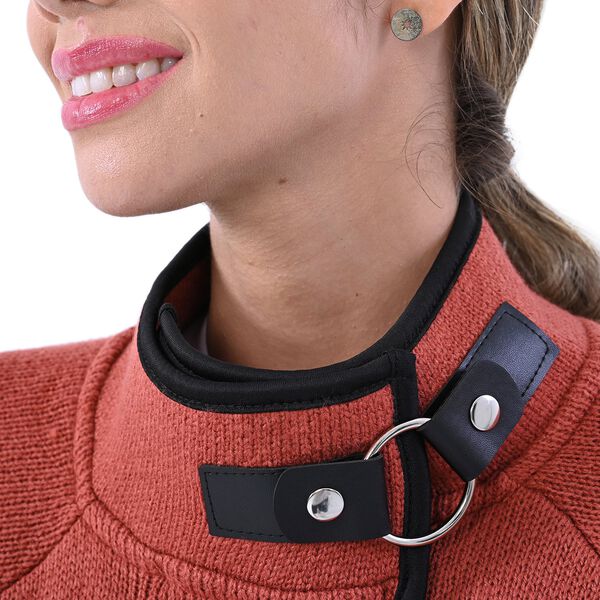 TAMSY: Strick-Mantel für Damen mit Schnalle, Rot image number 6