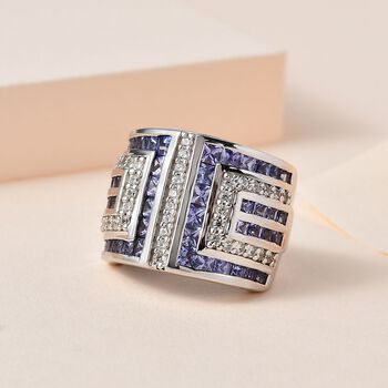 AA Tansanit und Zirkon Ring - 3,99 ct.