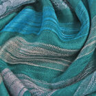 Jacquard gefärbter Schal, Streifenmuster, Blaugrün image number 7