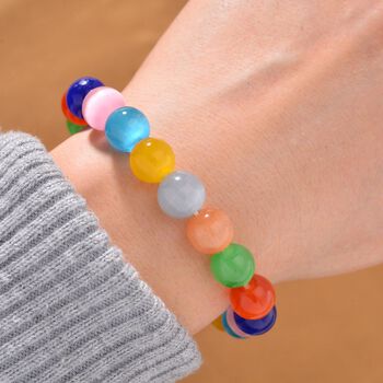Flexibles mehrfarbiges Katzenaugen Armband mit Chatoyance-Effekt