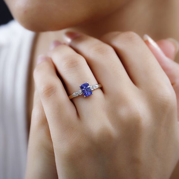 AAA Tansanit und Diamant Ring in 585 Gold - 1,22 ct. image number 10