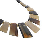 100 % echte, natürliche braune und schwarze Büffelhorn-Halskette, ca. 50 cm image number 2