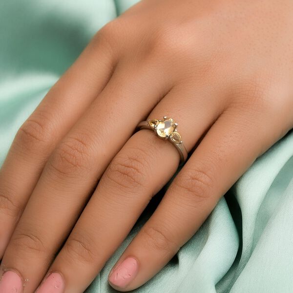 Citrin Ring, Edelstahl (Gr&ouml;&szlig;e 16.00) ca. 1,12 ct image number 3