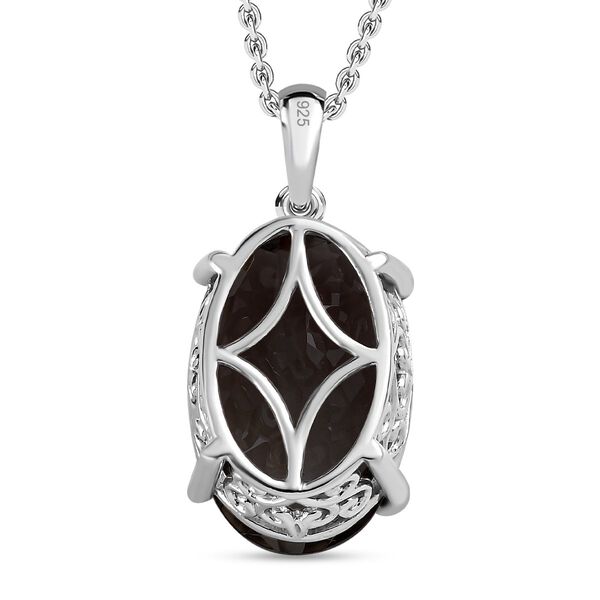 Rauchquarz Anh&auml;nger mit Kette, 925 Silber platiniert ca. 15.00 ct image number 5