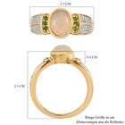 Natürlicher Äthiopischer Opal und Natürlicher Chromdiopsid Ring 925 Silber vergoldet  ca. 1,13 ct image number 6