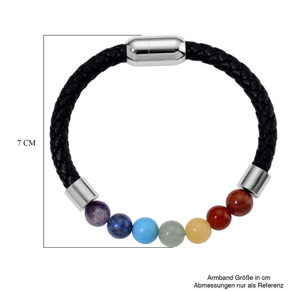 Mehrfarbig Edelsteine Armband ca. 19 cm Reiner Edelstahl ca. 35,00 ct. image number 5