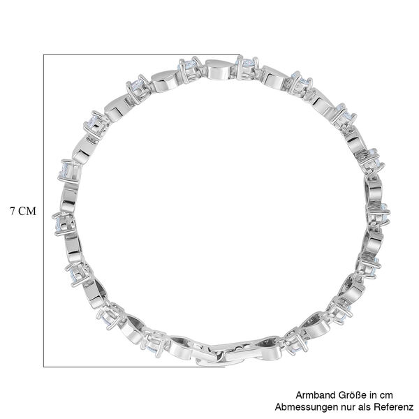 Wei&szlig;er Kristall Armband ca. 19 cm, silberfarben image number 4