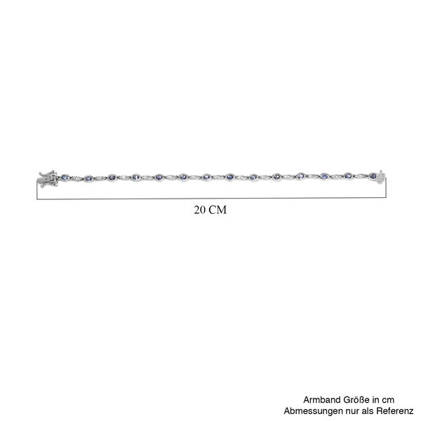 Tansanit und wei&szlig;es Zirkon-Armband, ca. 19 cm, 925 Silber platiniert ca. 2,11 ct image number 5