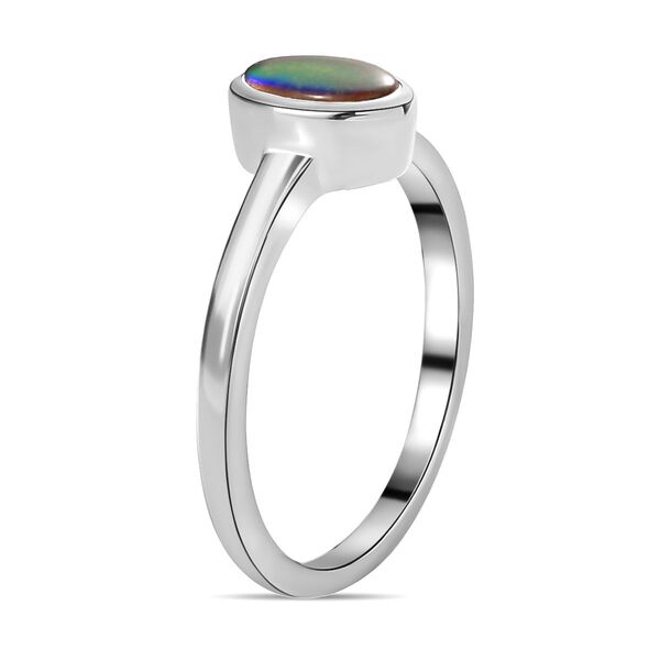 Kanadischer Ammolit-Ring, 925 Silber platiniert, ca. 0,49 ct image number 5