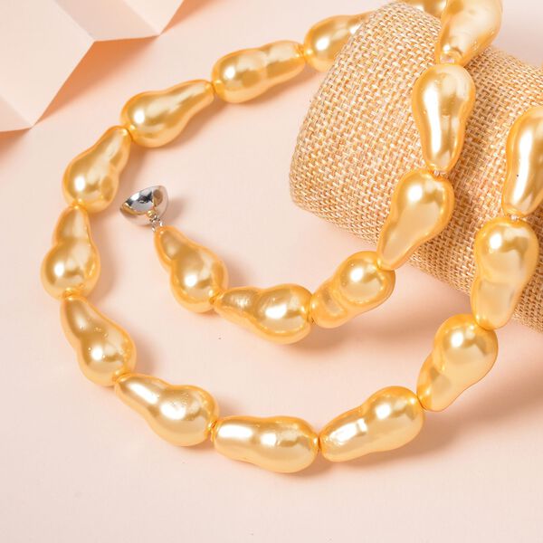 Goldene Muschelkernperle-Halskette, 50cm image number 2