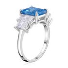 Blauer Zirkonia, Weißer Zirkonia Ring 925 Silber rhodiniert (Größe 16.00) ca. 4,80 ct image number 2