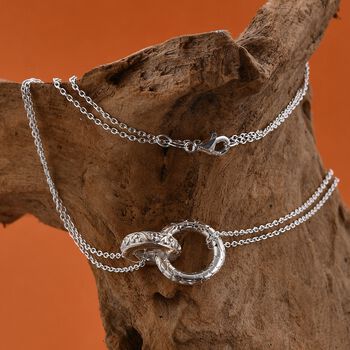 Royal Bali Kollektion- Drachenhaut-Textur verflochtener Anh&auml;nger mit 76 cm Kette