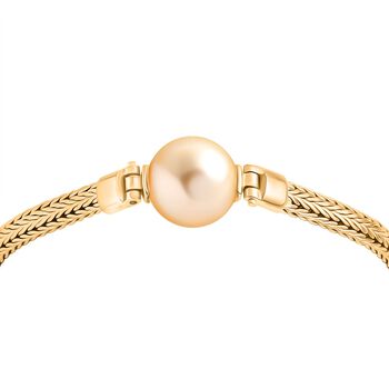 D'Joy Royal Bali - AAA goldenes S&uuml;dseeperle und Labor Diamant Tulang Naga-Armband