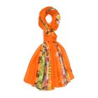 LA MAREY - 100% Maulbeeren-Seidenschal, Chiffon, 110x180 cm, Orange