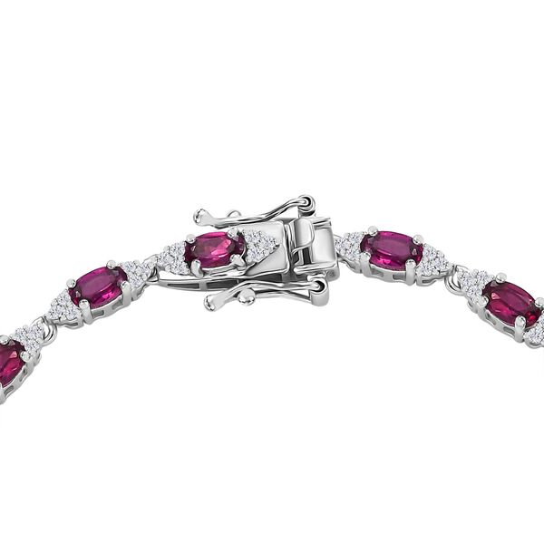 AAA Natürliches Radiant Ember Granat und Zirkon Armband image number 4