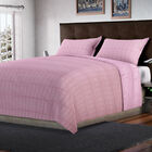 Homesmart Rosa-Gestreifte Queen-Size-Mikrofaser-Steppdecke mit 2 passenden Kissenbezügen