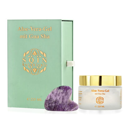 SQIN Botanicals - Aloe Vera Gel Set 225 ml mit Amethyst Gua Sha