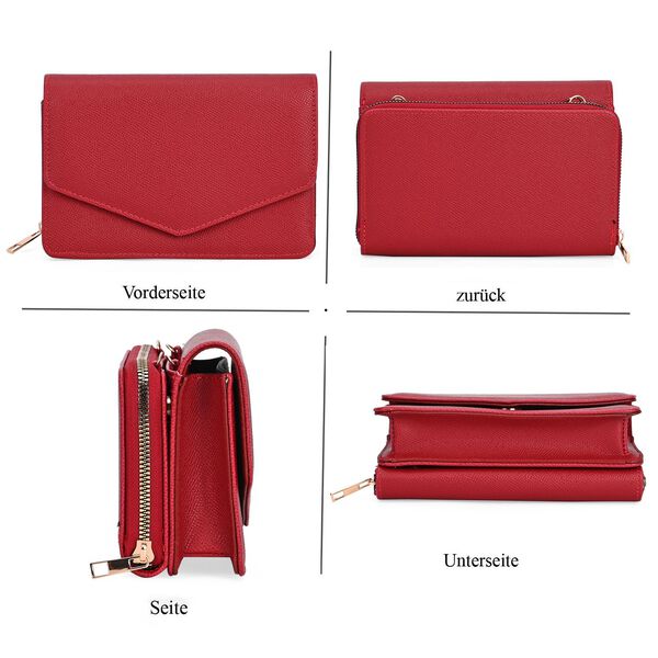 Modische 
Sling-Crossbody-Tasche mit RFID-Schutz, 19 x 12 x 7 cm, Rot image number 6