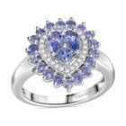 D joy Tansanit Ring 925 Silber rhodiniert (Größe 21.00) ca. 1.52 ct