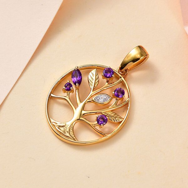 Afrikanischer Amethyst und Zirkon-Anh&auml;nger - 0,42 ct. image number 2