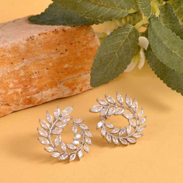 Weiße Zirkonia Ohrringe, Nickelfreies Messing image number 2