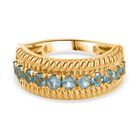 Paraiba-Apatit Ring, 925 Silber Gelbgold Vermeil (Größe 19.00) ca. 0.86 ct