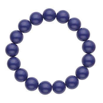 2er-Set, Tansanitfarbenes Muschelkernperlen-Armband und Ohrringe - 380 ct.