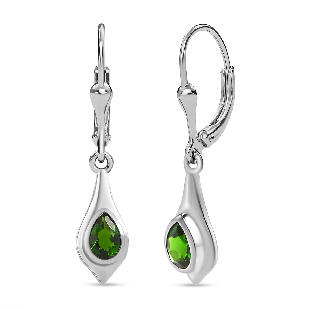Facettiert Grün Jade Edelstein 925/Silber Ohrringe, 6 Mm,, ( Kfm-60