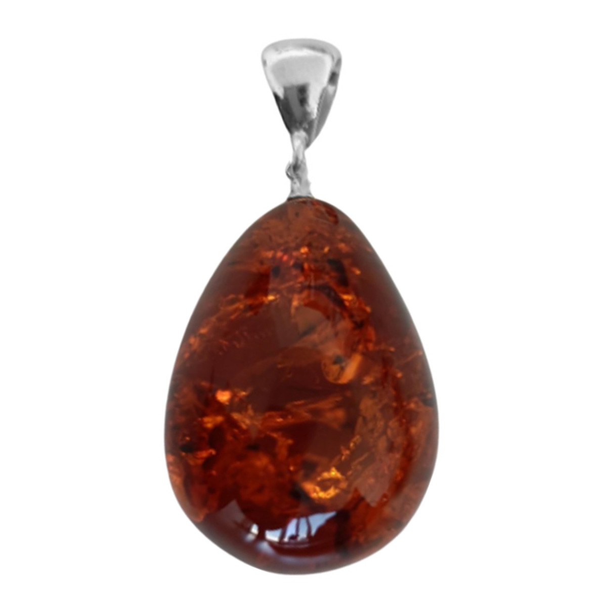 SilverAmber Brosche 925 Sterling Silber - Mit Echtem Baltischen Bernstein