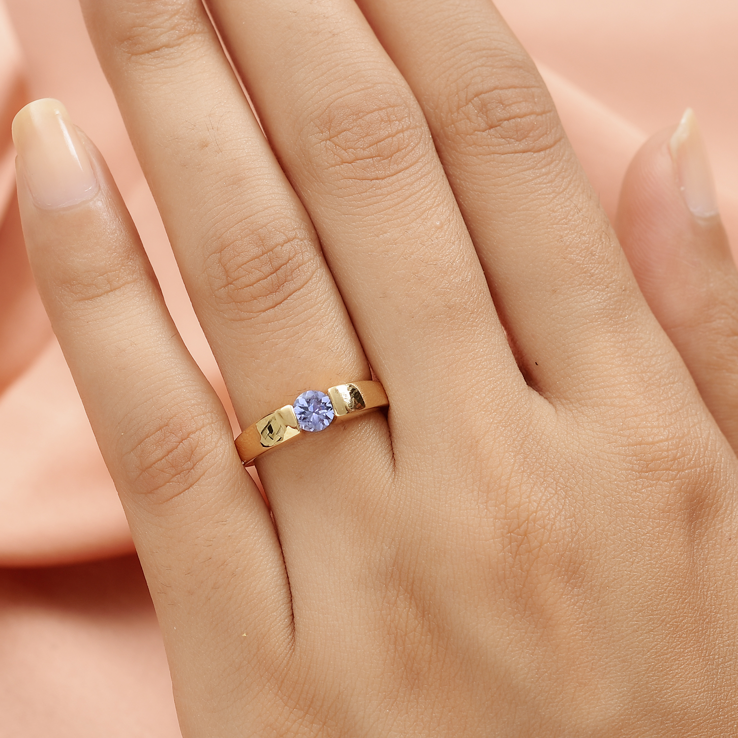 NUNCAD Ring Damen 925 Silber inlay blau Tansanit-Edelstein Comfort Fit