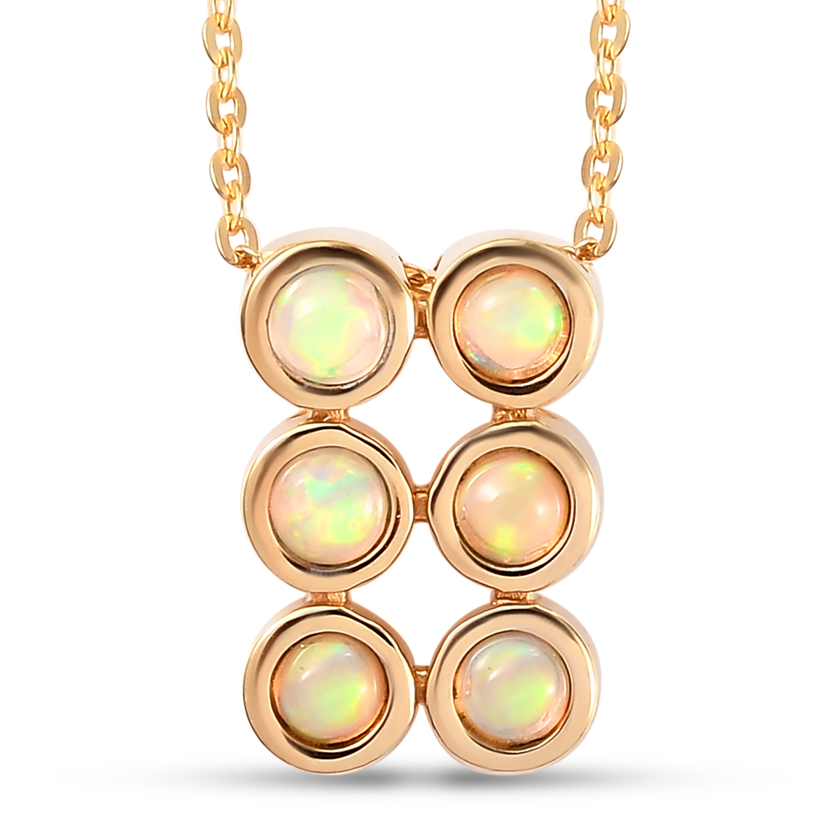 Natürlicher, äthiopischer Opal-Anhänger mit Silberkette, ca. 50 cm, 925 ...