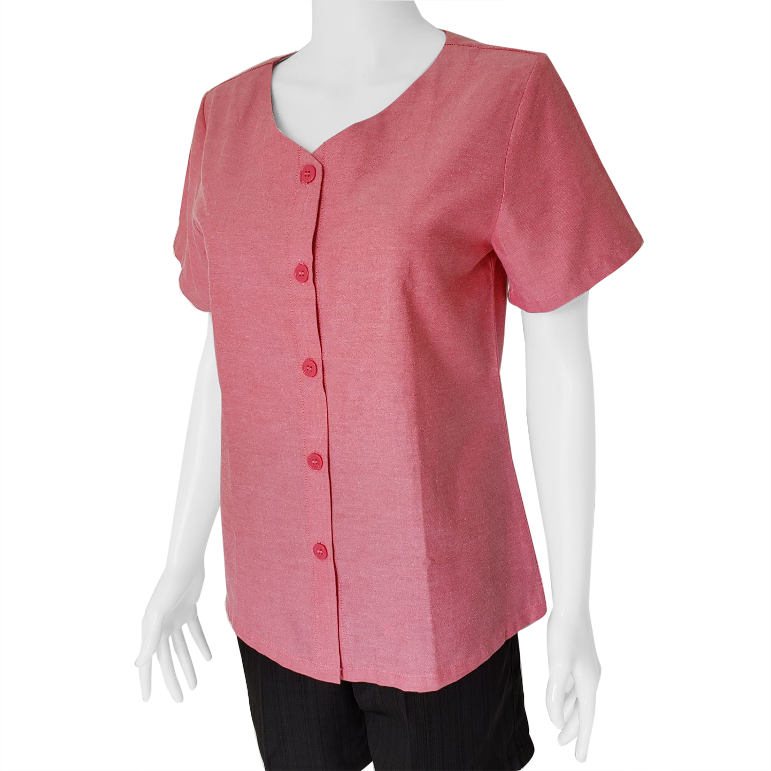 Frauen kurzes Ärmel Top  hellrot  Größe 42