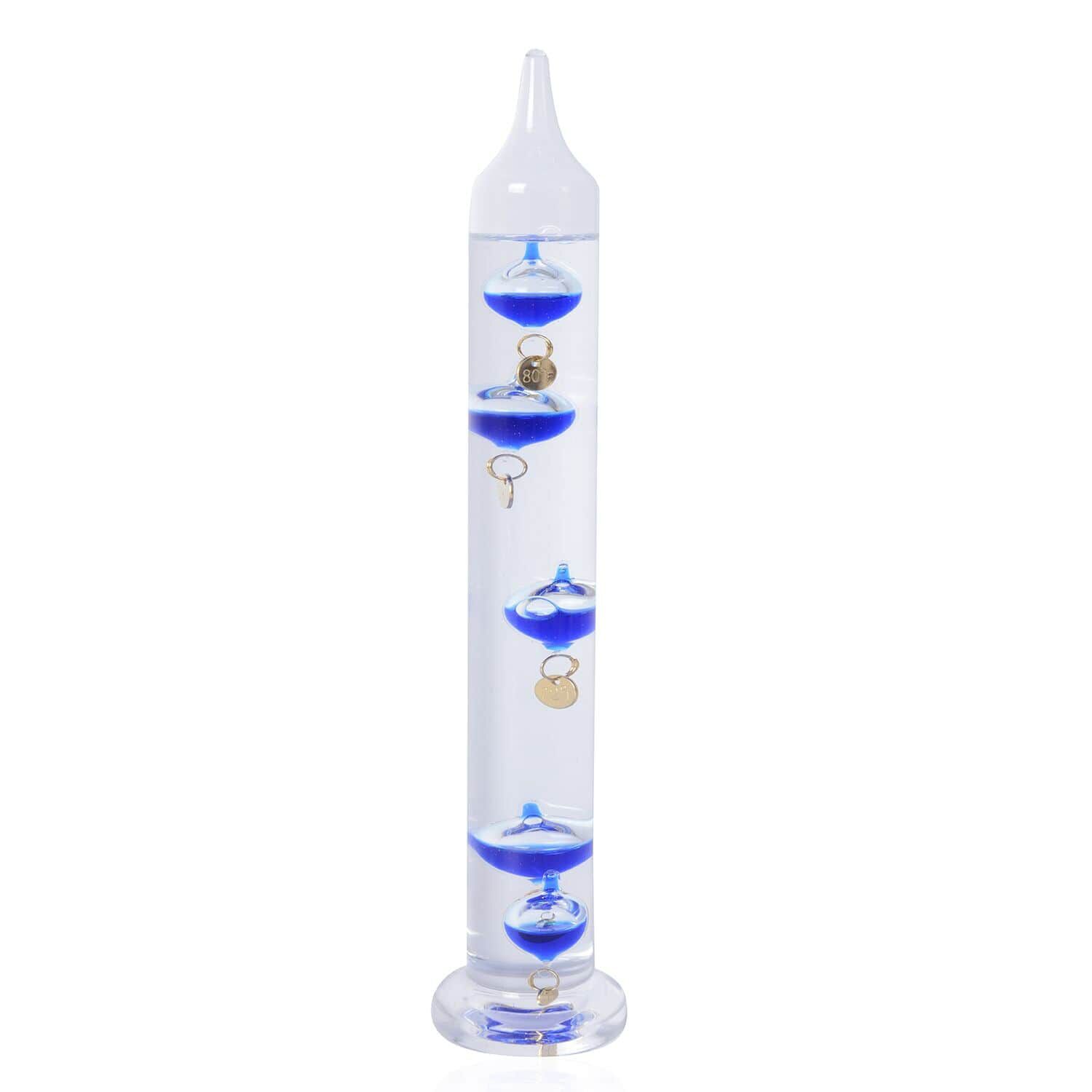 Galileo Thermometer mit schwimmenden Kugeln in Blau SHOPLC