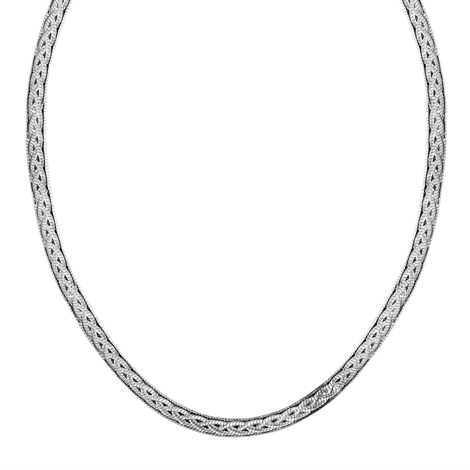 Königskette 925 Silber Vierkant Diamantiert Massive Halskette 45cm B: 2