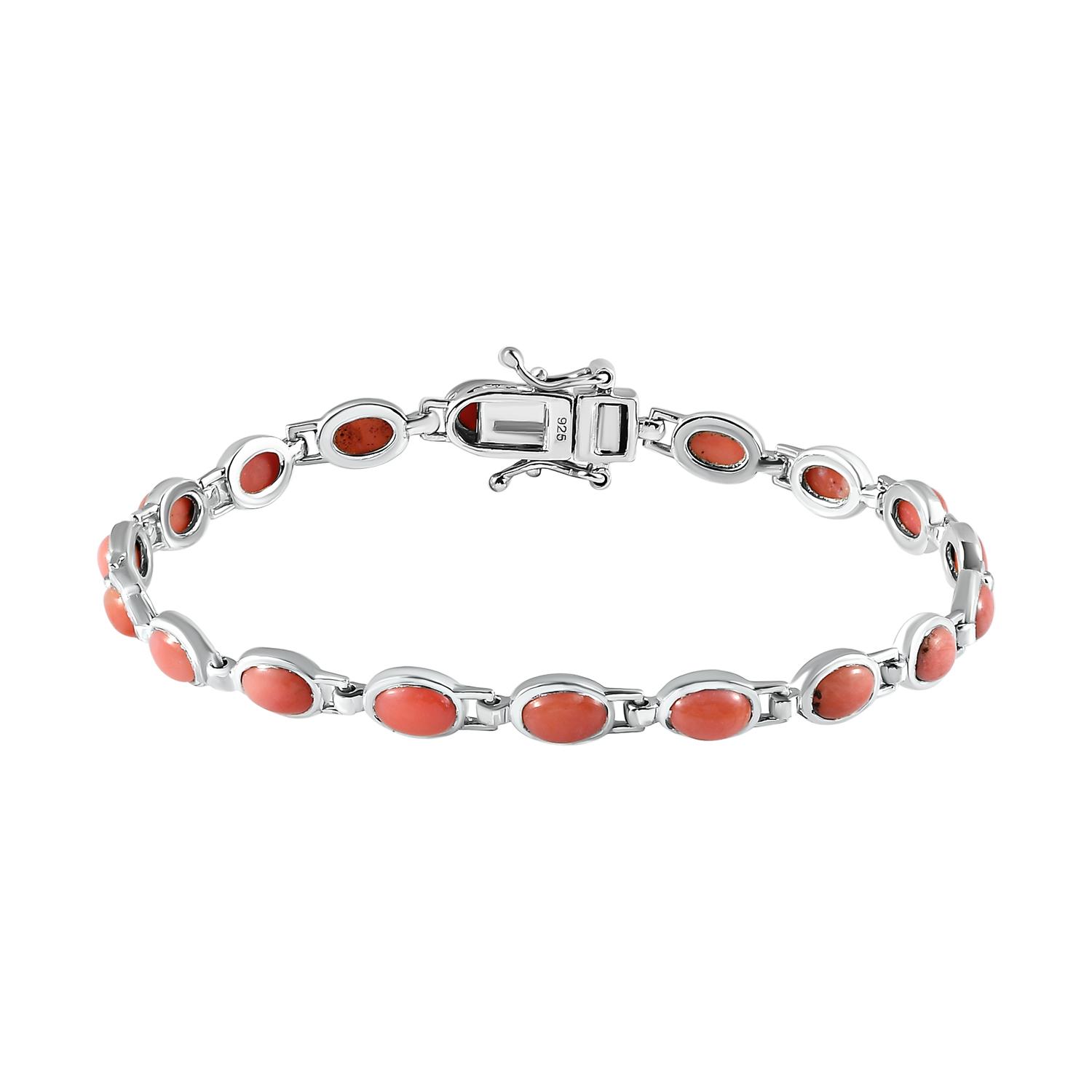Oregon Pfirsich Opal Armband, 925 Silber platiniert, 6,57 ct | SHOPLC