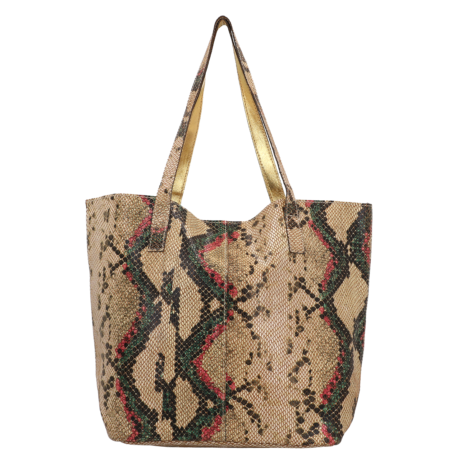 Snake print tote deals