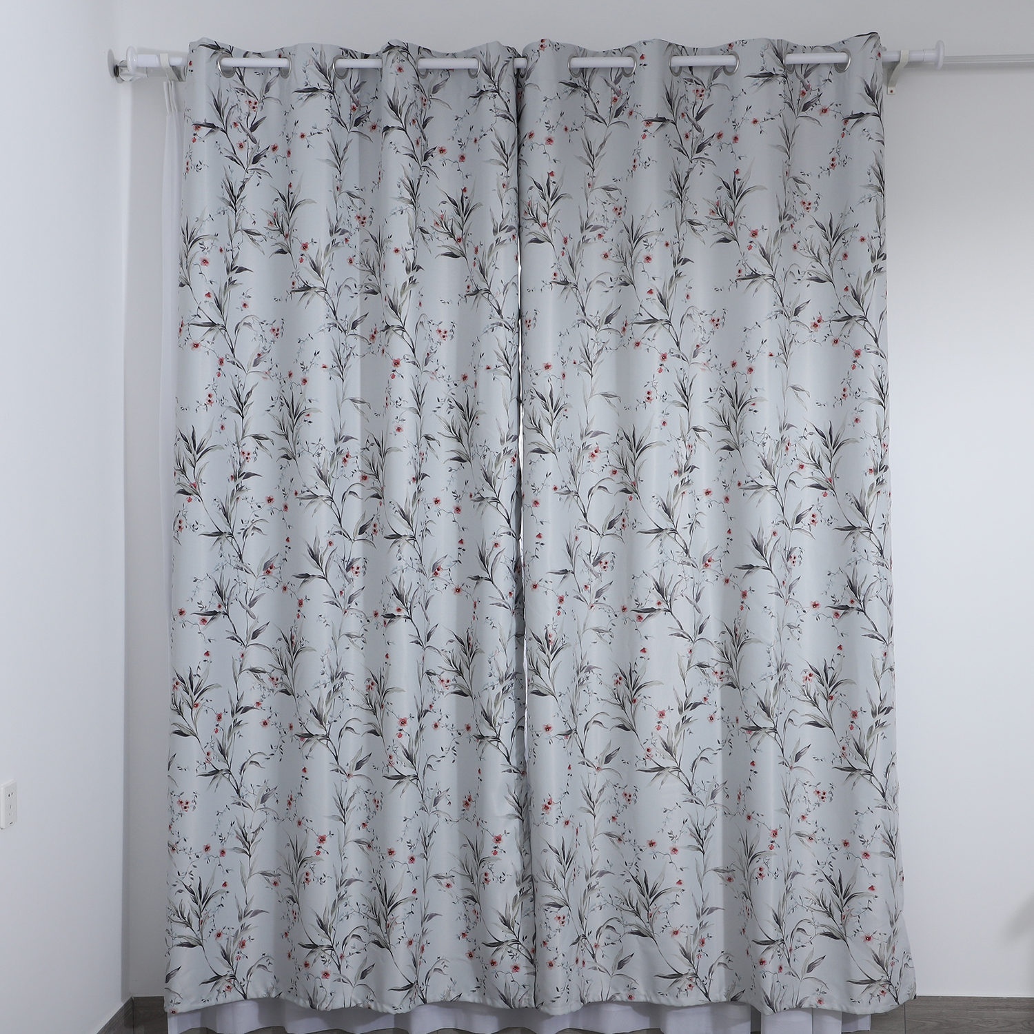 XiDi Verdunkelungsvorhänge Mit Blumenmuster - 100% Raumverdunkelung 160cm Lang